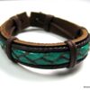 N1227ter bracelet cuir et chanvre vert