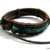 N1227tera bracelet cuir et chanvre vert
