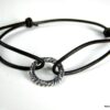 N1234tera bracelet cordon cuir et nneau argent massif