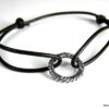 N1234terb bracelet cordon cuir et nneau argent massif