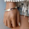 N1245D- Bracelet jonc femme argent plaqué 10 mm de large - BIjoux Bracelets en ligne Ninanina