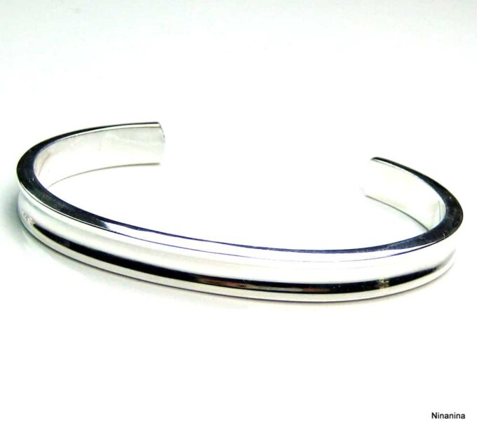 N1245terh bracelet demi-jonc plaqué argent - Copie