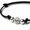N1252tera bracelet cordon cuir perles argent massif