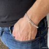 N1260e Bracelet maille figaro homme plaqué Argent 925 - Bijoux Bracelets en ligne Ninanina