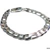 N1260terc Bracelet homme gourmette plaqué argent maille figaro