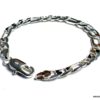 N1260tere Bracelet homme gourmette plaqué argent maille figaro