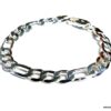 N1260terg Bracelet homme gourmette plaqué argent maille figaro