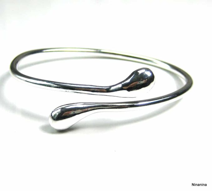 N1276teri bracelet jonc plaque argent