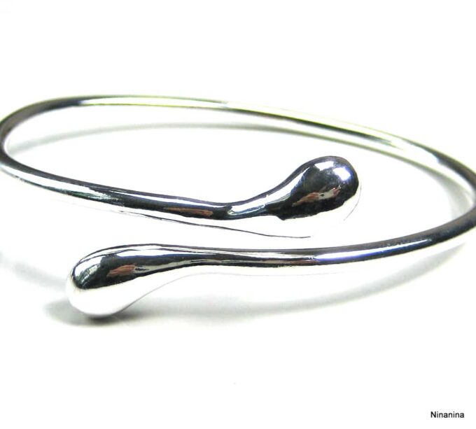 N1276terj bracelet jonc plaque argent