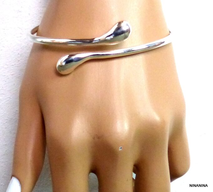 N1276terteri bracelet serpent plaqué argent