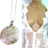 N1314terf Collier long femme sautoir pendentif rond argent massif