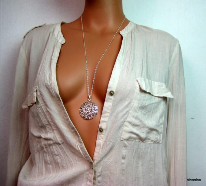 N1314terg collier sautoir argent massif