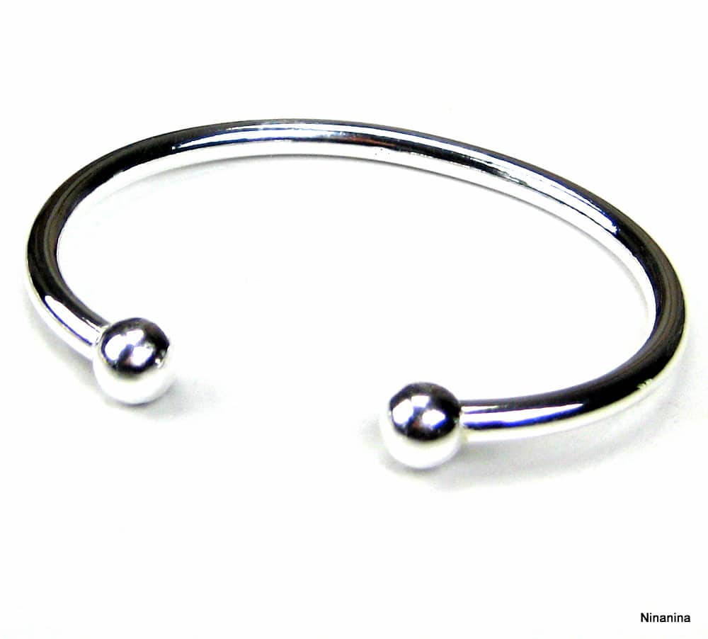 Bracelet jonc femme argent plaqué ouvert - Ninanina