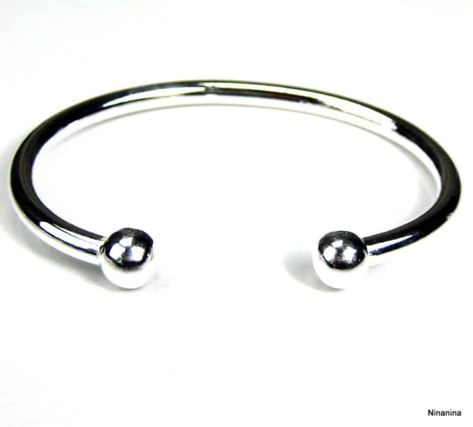 N1320terb bracelet demi-jonc plaque argent