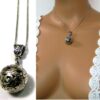 N1323ter collier boule métal argent