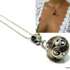 N1323terc collier boule métal argent