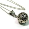 N1323teri collier boule métal argent