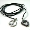 N1344terd bracelet de cheville cordon cuir peace