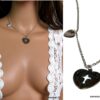 N1351ter collier coeurs métal argent nacre
