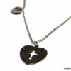 N1351tera collier coeurs métal argent nacre
