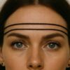 N1398c Headband Femme Cordon Cuir Tressé Marron Deux Rangs - Accessoires de coiffure boheme chic en ligne Ninanina