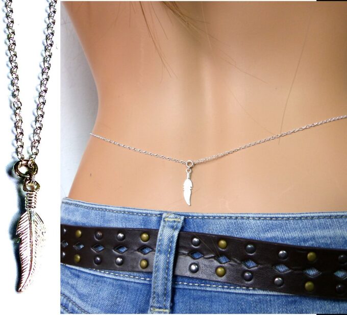 N1420 chaine de taille plume argent massif