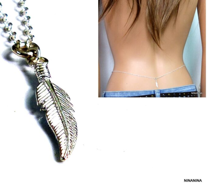 N1420e chaine de taille plume argent massif