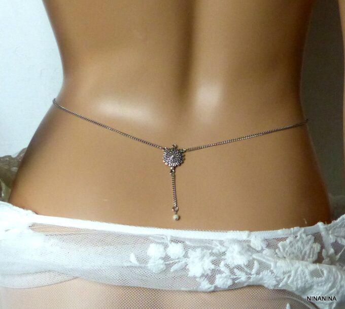 N1423j Chaine de taille acier inoxydable aiguemarine