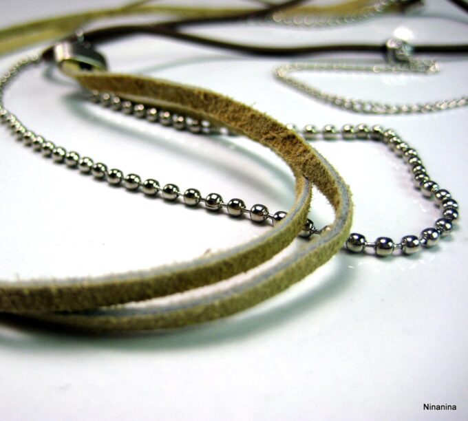 N1446terc headband daim et métal argenté