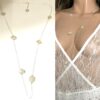 N1460f Sautoir perles blanches en verre sur chaine argent 925 femme - Bijoux Colliers en ligne Ninanina