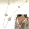 N1460j Sautoir perles blanches en verre sur chaine argent 925 femme - Bijoux Colliers en ligne Ninanina
