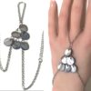 N1664 Chaîne de main gitan nacre et acier inoxydable argent - Bijoux de main en ligne Ninanina