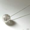 N1699d Collier boule Argent plaqué sur fine chaine maille ovale - Bijoux Colliers Femmes en ligne Ninanina