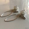 N1880a Boucles D'oreilles Blanches Argent 925 massif ovales - Bijoux Boucle d'oreille en ligne Ninanina