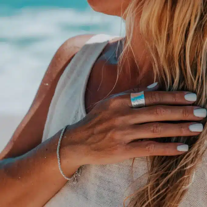 N1907g Bague argent martelé large reglable pour femme - Bijoux Bagues en ligne Ninanina