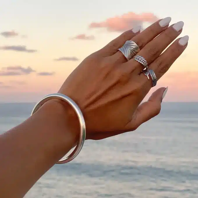 N1907i Bague argent martelé large reglable pour femme - Bijoux Bagues en ligne Ninanina