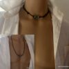 N1936b Collier homme cuir Acier Inoxydable perles bois - Bijoux Colliers en ligne Ninanina