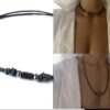 N1936b Collier homme cuir Acier Inoxydable perles bois - Bijoux Colliers Hommes en ligne Ninanina