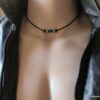 N1936c Collier homme cuir Acier Inoxydable perles bois turquoise - Bijoux Colliers en ligne Ninanina