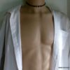 N1936d Collier homme cordon cuir perle bois métal argent NINANINA