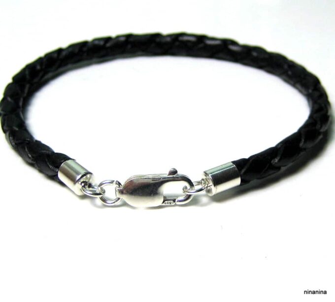 N1965terter_bracelet_cuir_tresse_et_argent_massif
