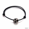 N2026 Bracelet foot cordon cuir ballon de football acier - Bijoux Bracelets enligne Ninanina