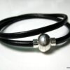 N2060terb bracelet cuir 2 tours fermoir boule