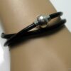 N2060terd bracelet cuir 2 tours fermoir boule