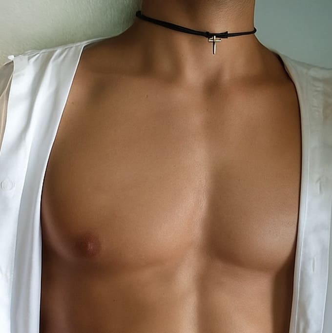 N2089e Collier nœud coulissant artisanal pour homme – Pendentif croix chrétienne en argent 925 sur cordon cuir réglable Ninanina