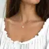 N2127 Collier Argent Femme Coeur Fin Et Minimaliste - Bijoux colliers femmes en ligne Ninanina