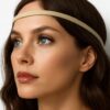 N2294a Bandeau de tete artisanal lacet Daim naturel fait main en france - Accessoires de coiffure en ligne Ninanina