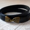 N2303b Bracelet cuir personnalisé homme femme double tour - Bijoux Bracelets en ligne Ninanina