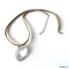 N2315c Pendentif coeur swarovski blanc collier cordon daim - Bijoux Colliers en ligne Ninanina