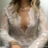 N2315c Pendentif coeur swarovski blanc collier cordon daim femme - Bijoux Colliers en ligne Ninanina